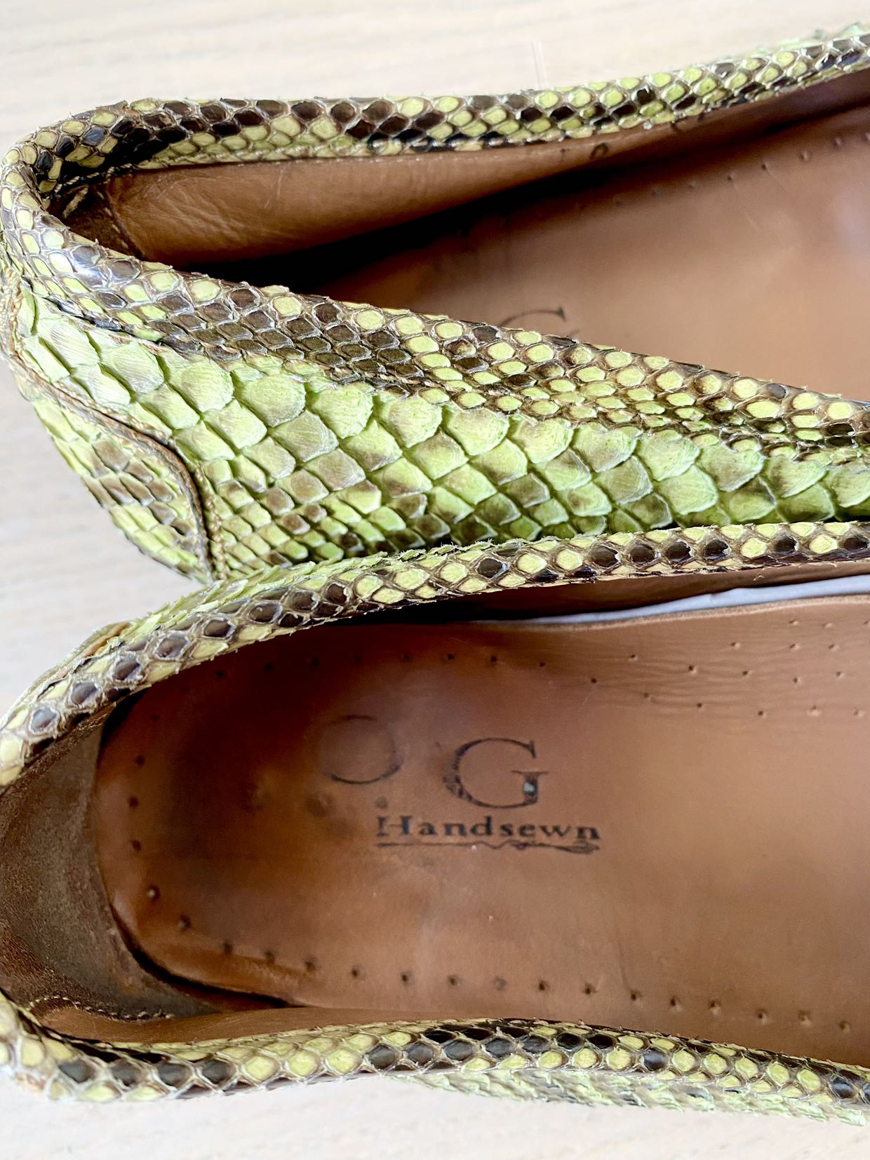 handmade python leather women's loafers image indicator(4)