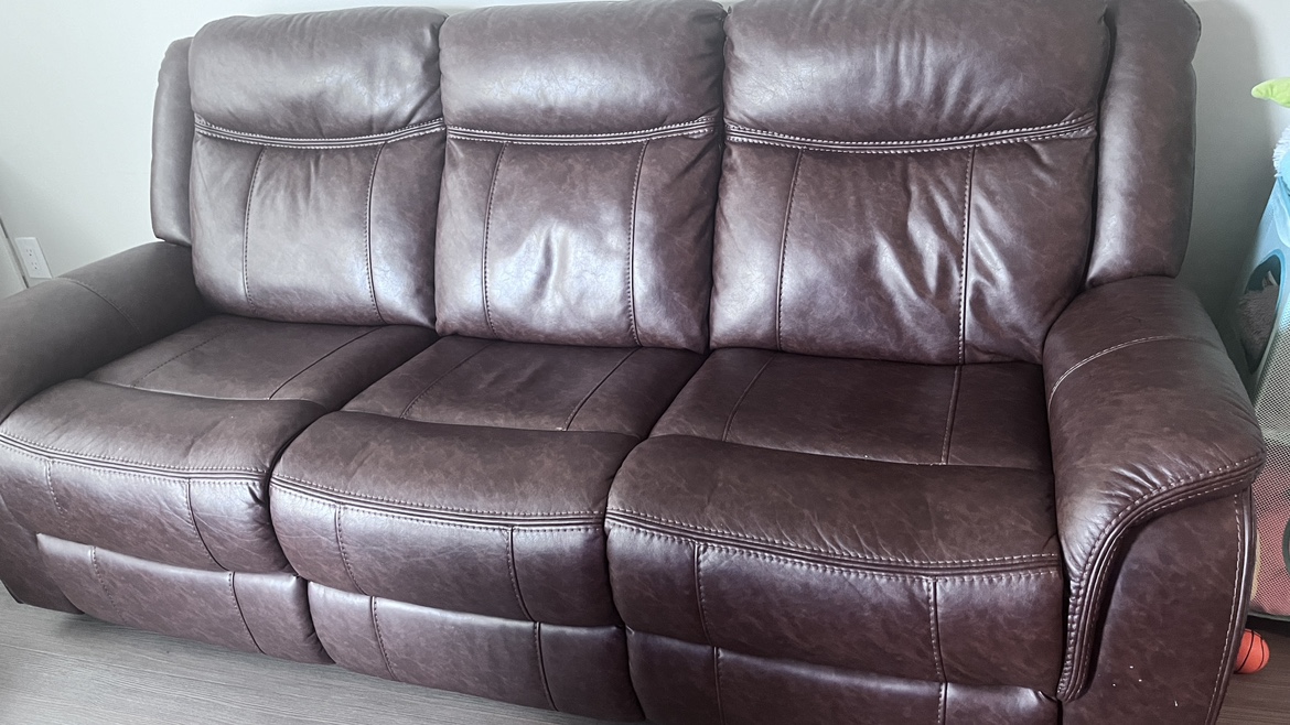 Leon leather Manual recliner sofa - photo 2