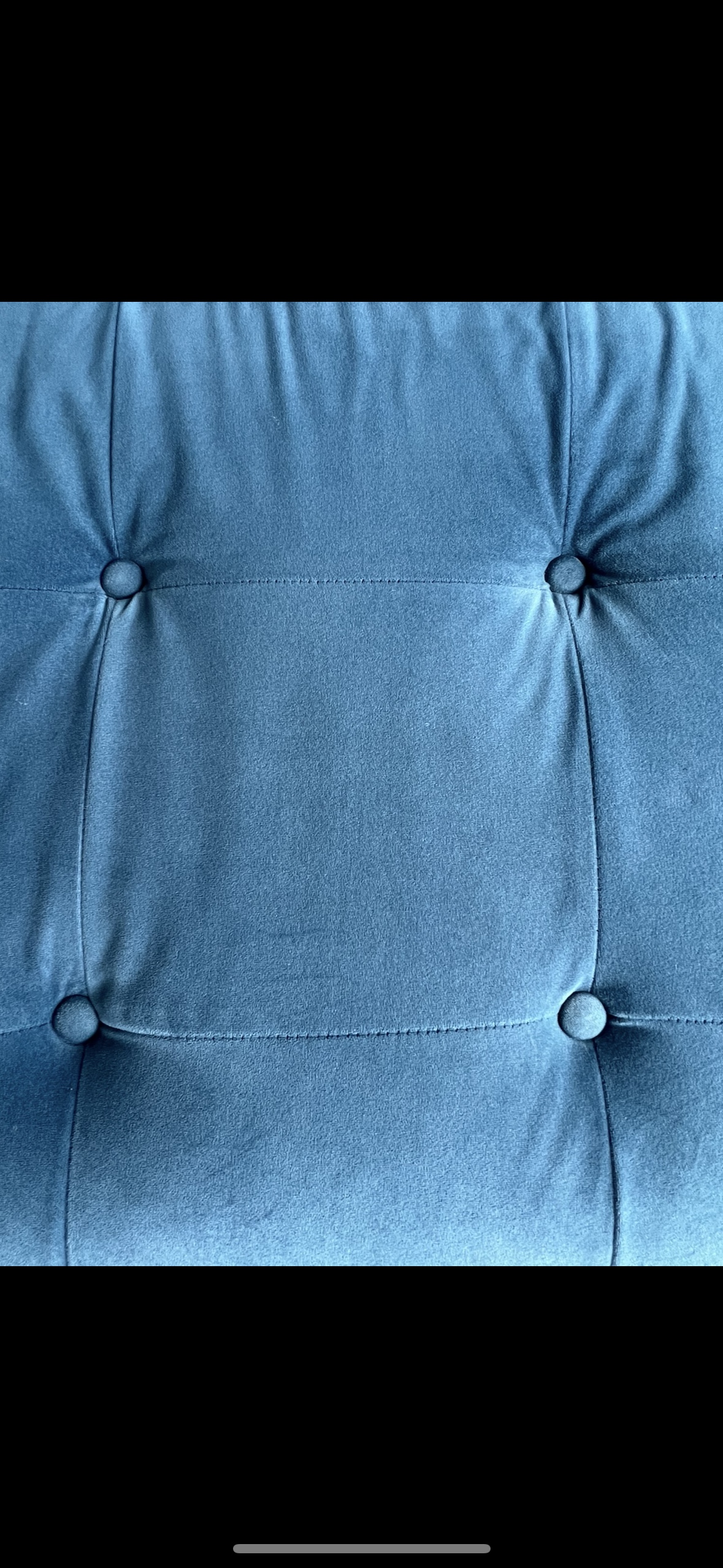 Blue/navy velvet 3-seater sofa - photo 5