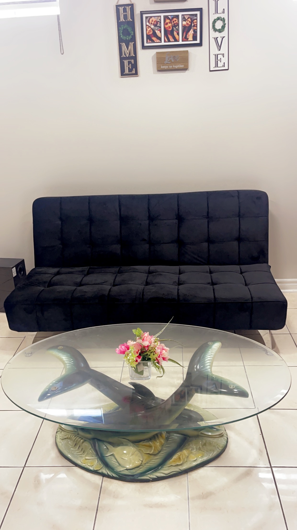 Black Velvet Sofa cum Bed piece moving out Sale!!!!!! thumbnail