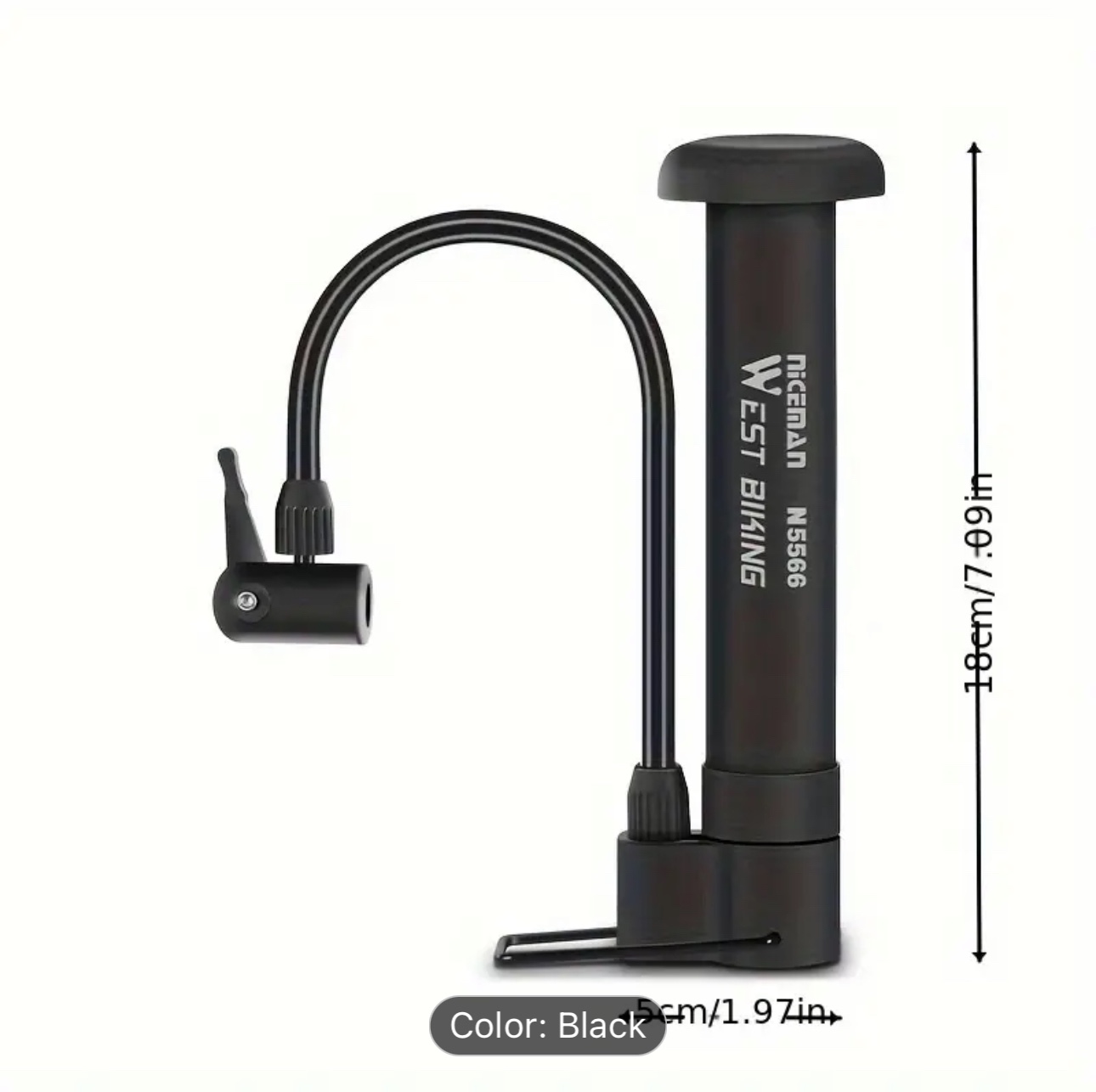 MTB Bicycle Pump,Balloon Tire Inflator Valve Floor Pump - photo 2