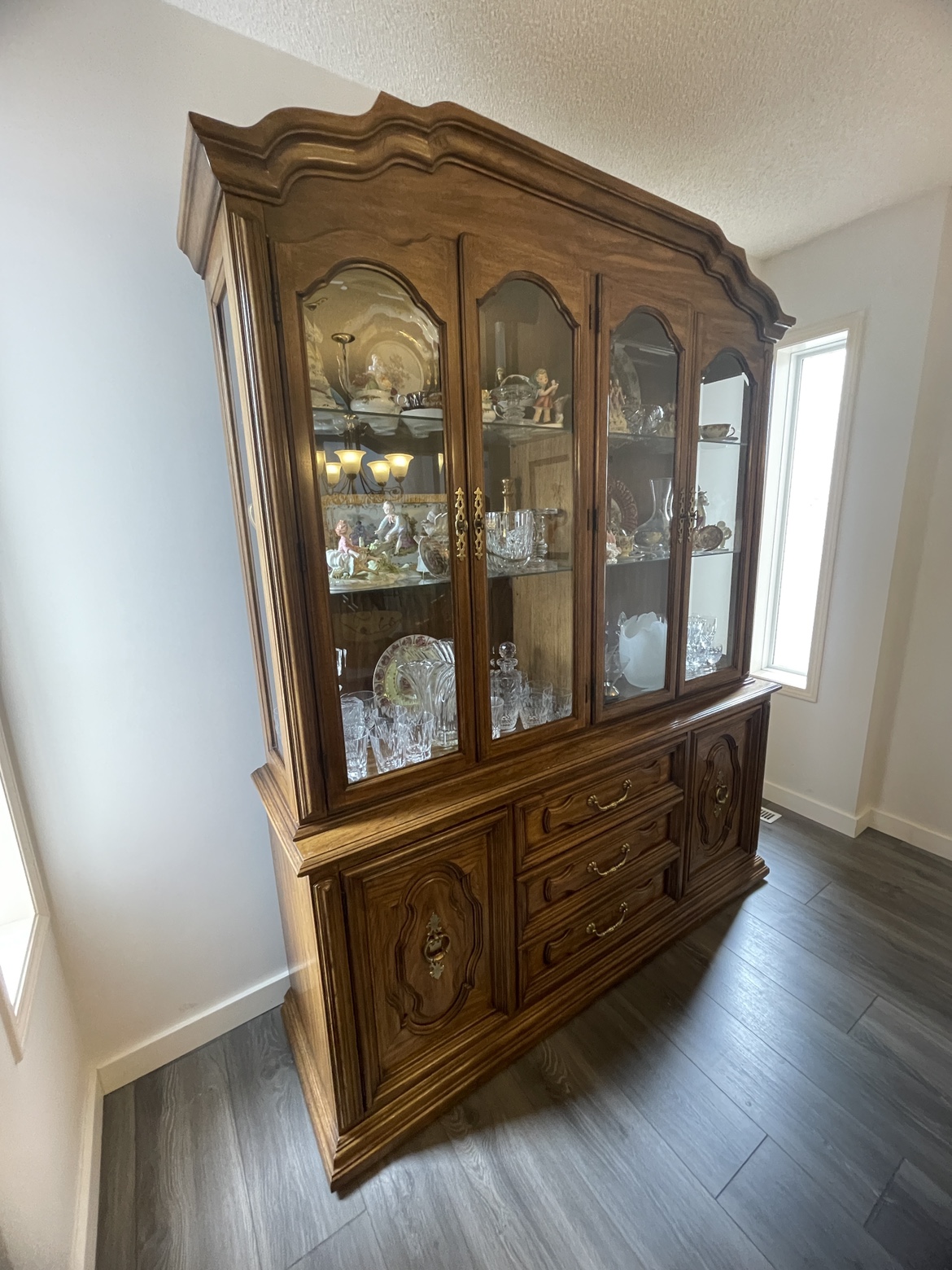 Full Solid Oak Dining Set with Matching China Cabinet - photo 3