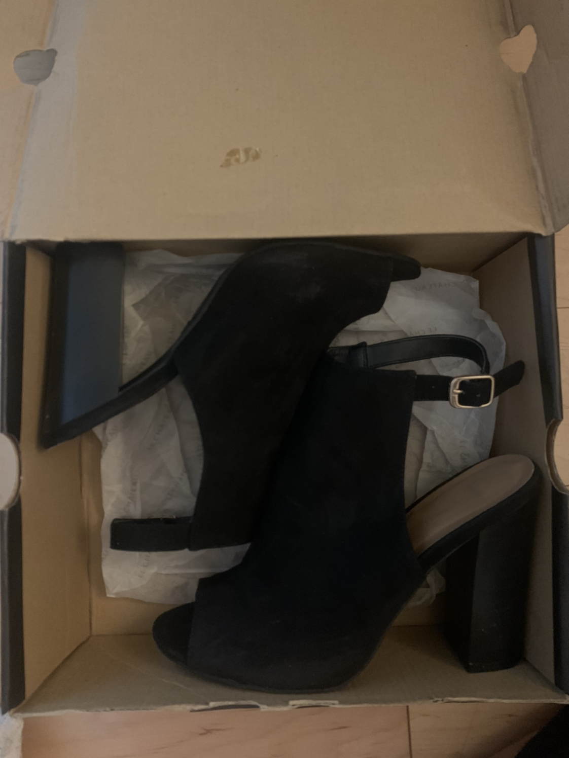 Peep toe open heel booties image indicator(3)