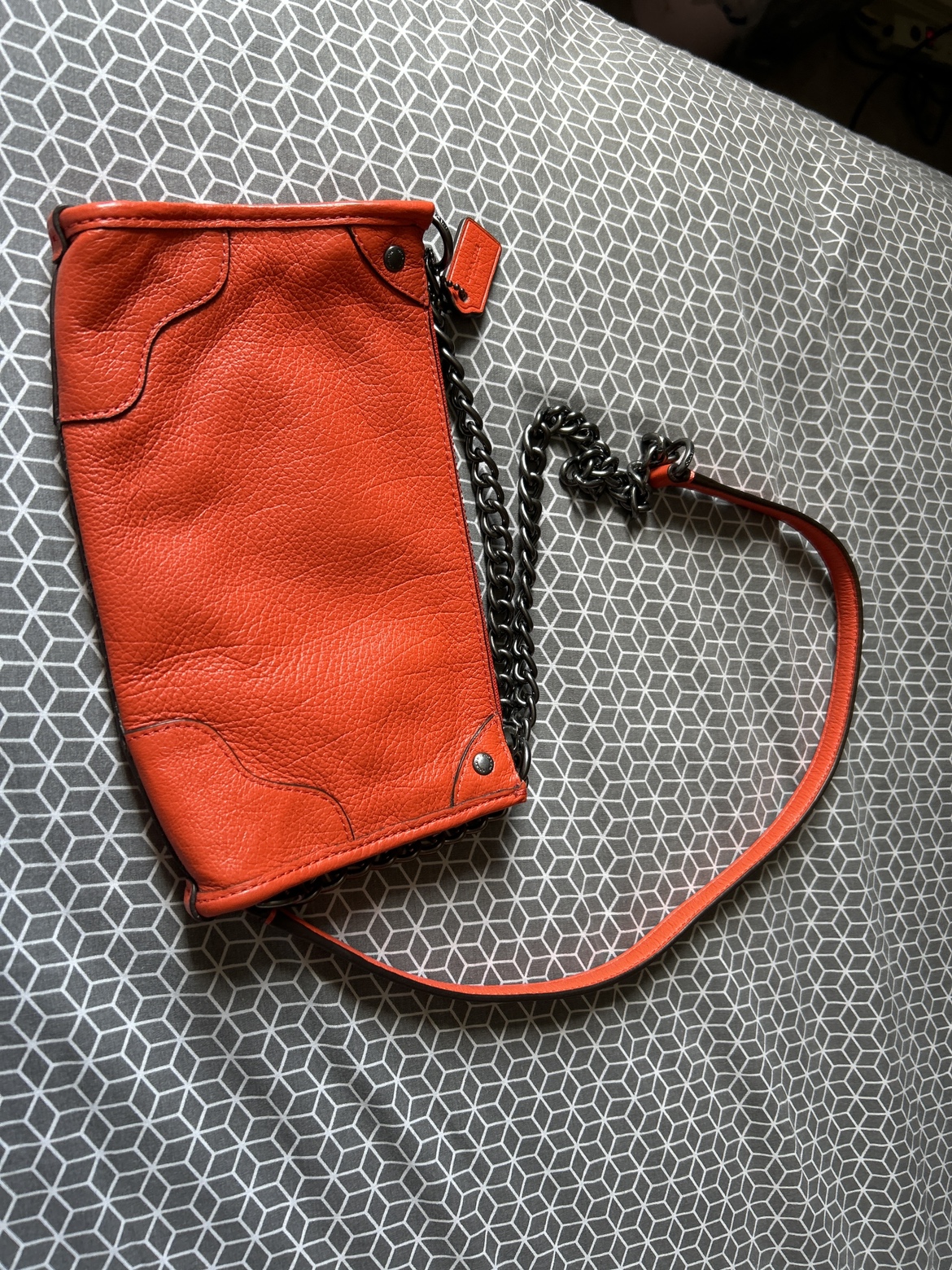Vintage Orange leather Coach bag image indicator(2)