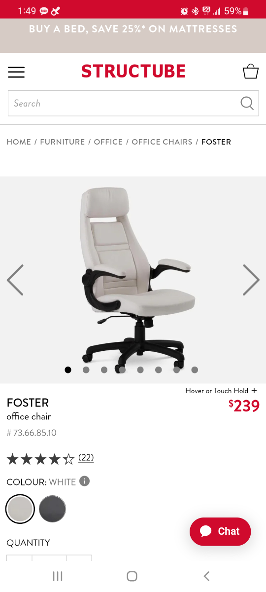 used Structube chair