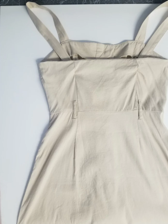 Linen Dress, Button down, Beige / Cream Dress image indicator(4)