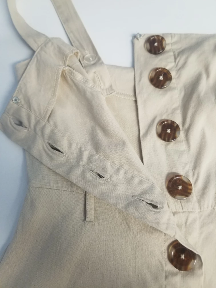 Linen Dress, Button down, Beige / Cream Dress image indicator(8)