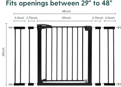 BABELIO® Metal Baby Gate, 29-48'' thumbnail