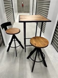 Wood & Wrought Iron Bistro Table & Chairs - photo 2
