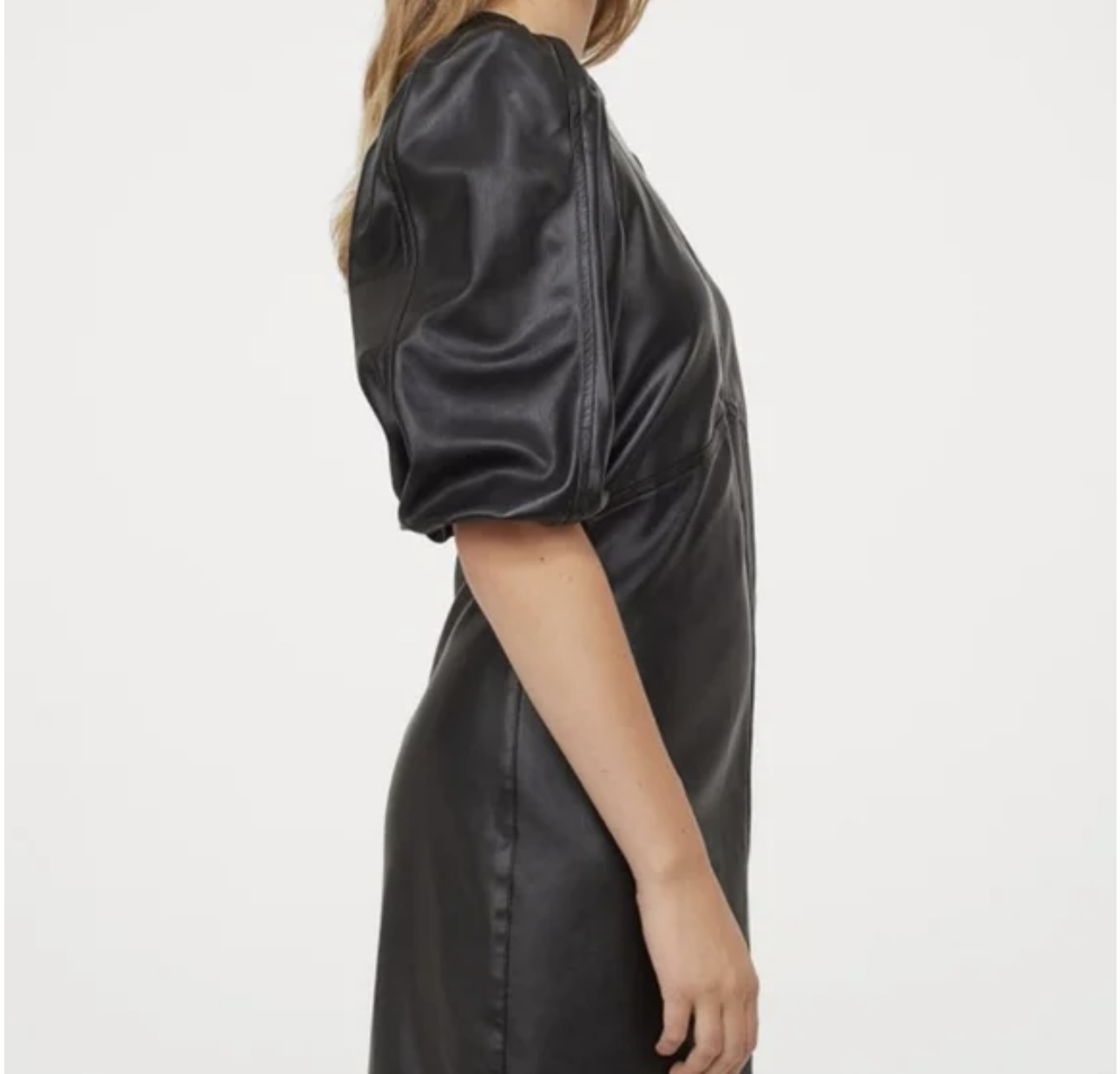 Black faux leather dress H&M - photo 2