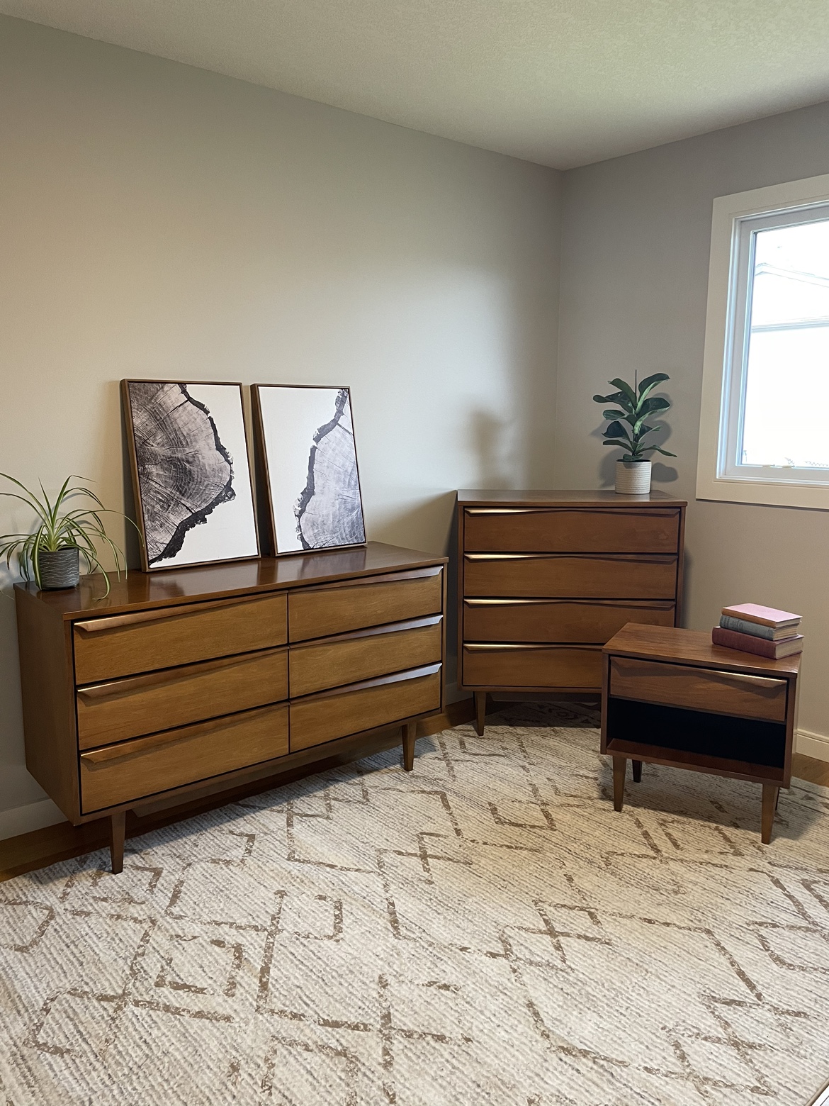Mid century dresser set