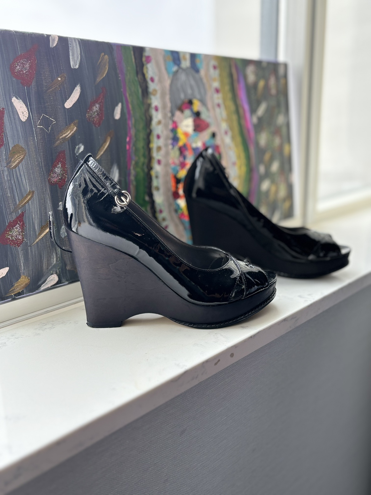 Peep toe heels