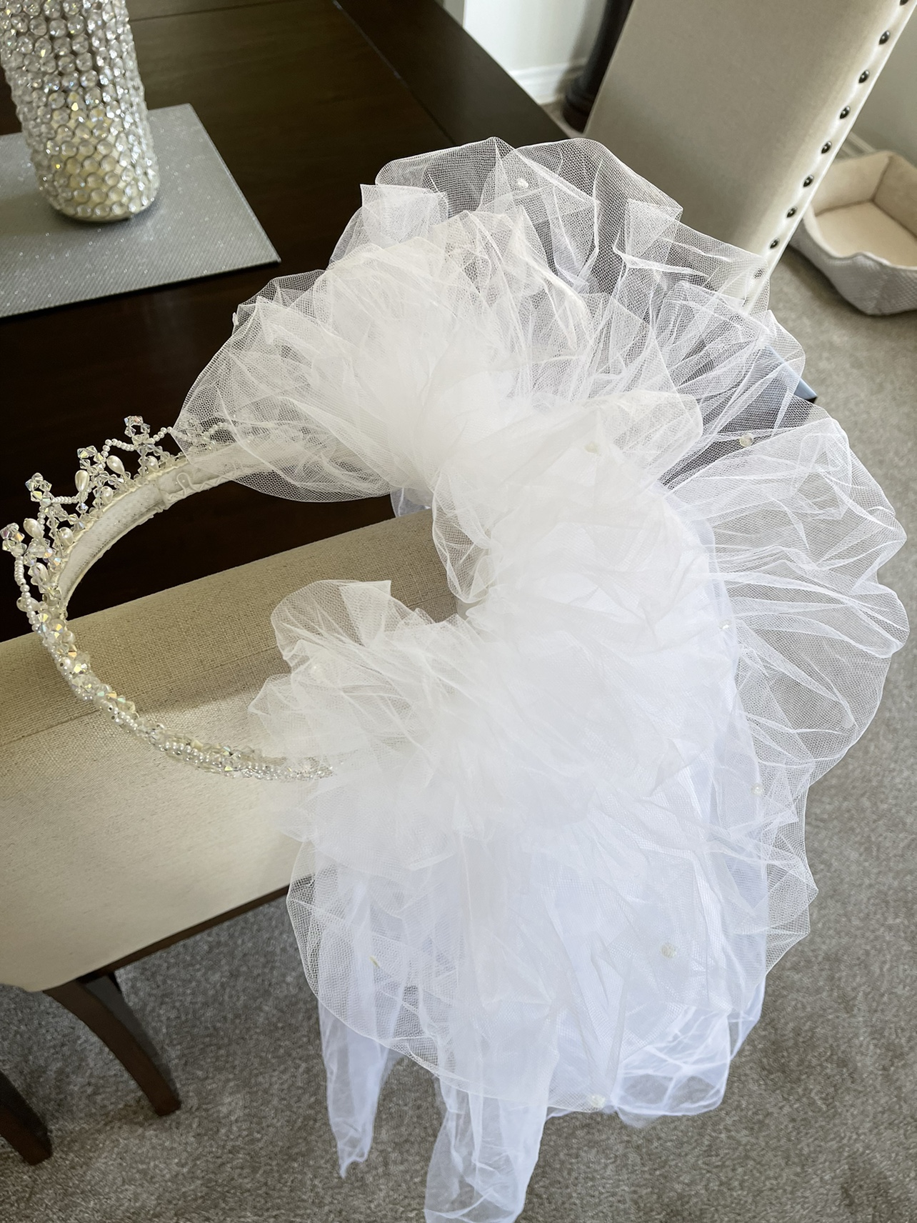 NEW - Wedding Veil with Tiara image indicator(3)