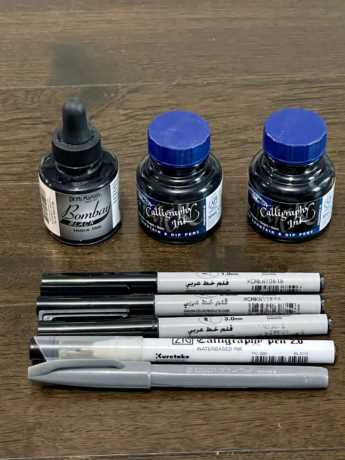 Bundle of Calligraphy Supplies, brush pens, ink thumbnail