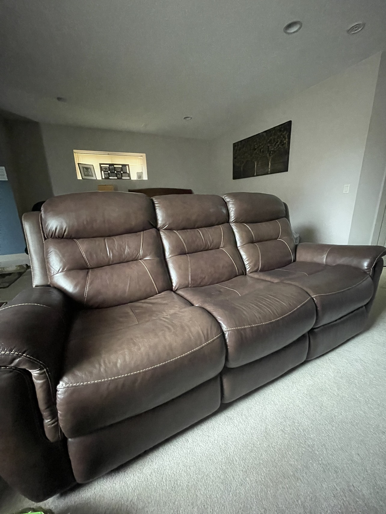 Genuine Leather power recliner sofa - Brown - photo 2