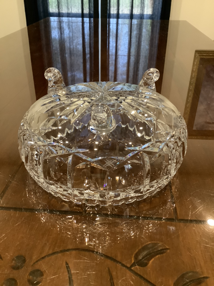 ❤️Beautiful Cut Crystal 9” Footed Bowl image indicator(4)