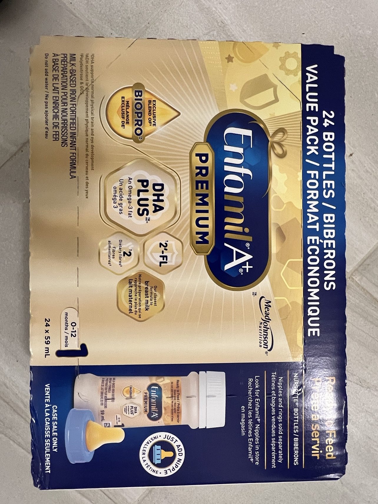 Enfamil A+ ready to drink 24 bottle pack x2
