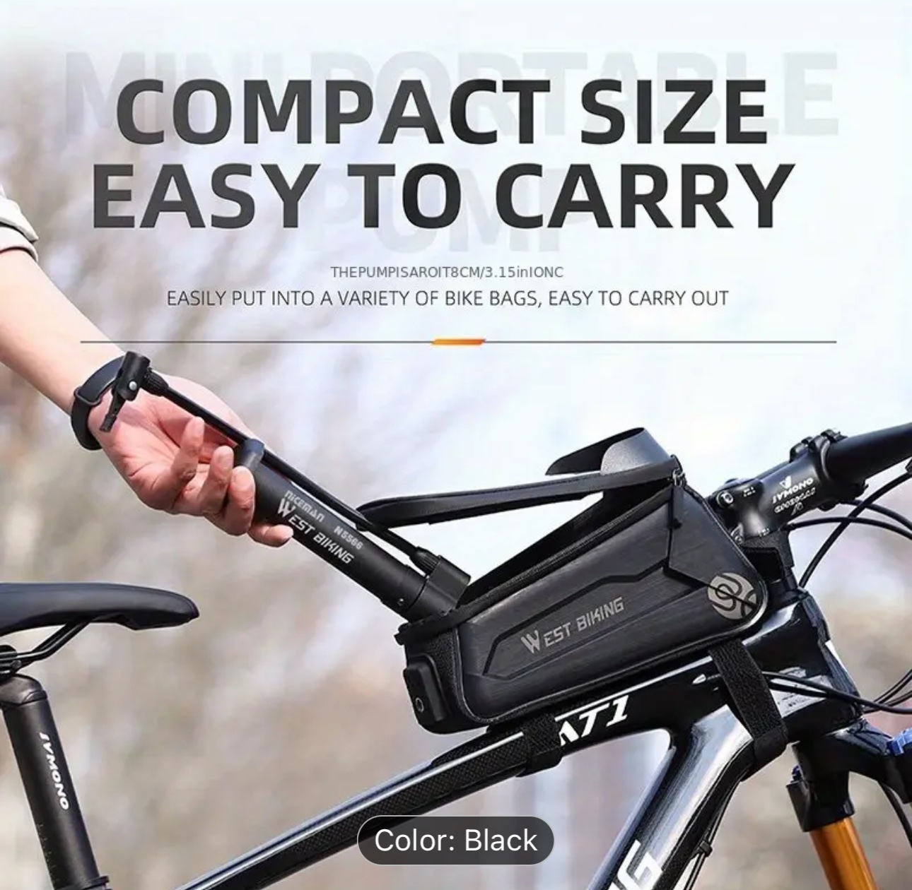 MTB Bicycle Pump,Balloon Tire Inflator Valve Floor Pump - photo 4