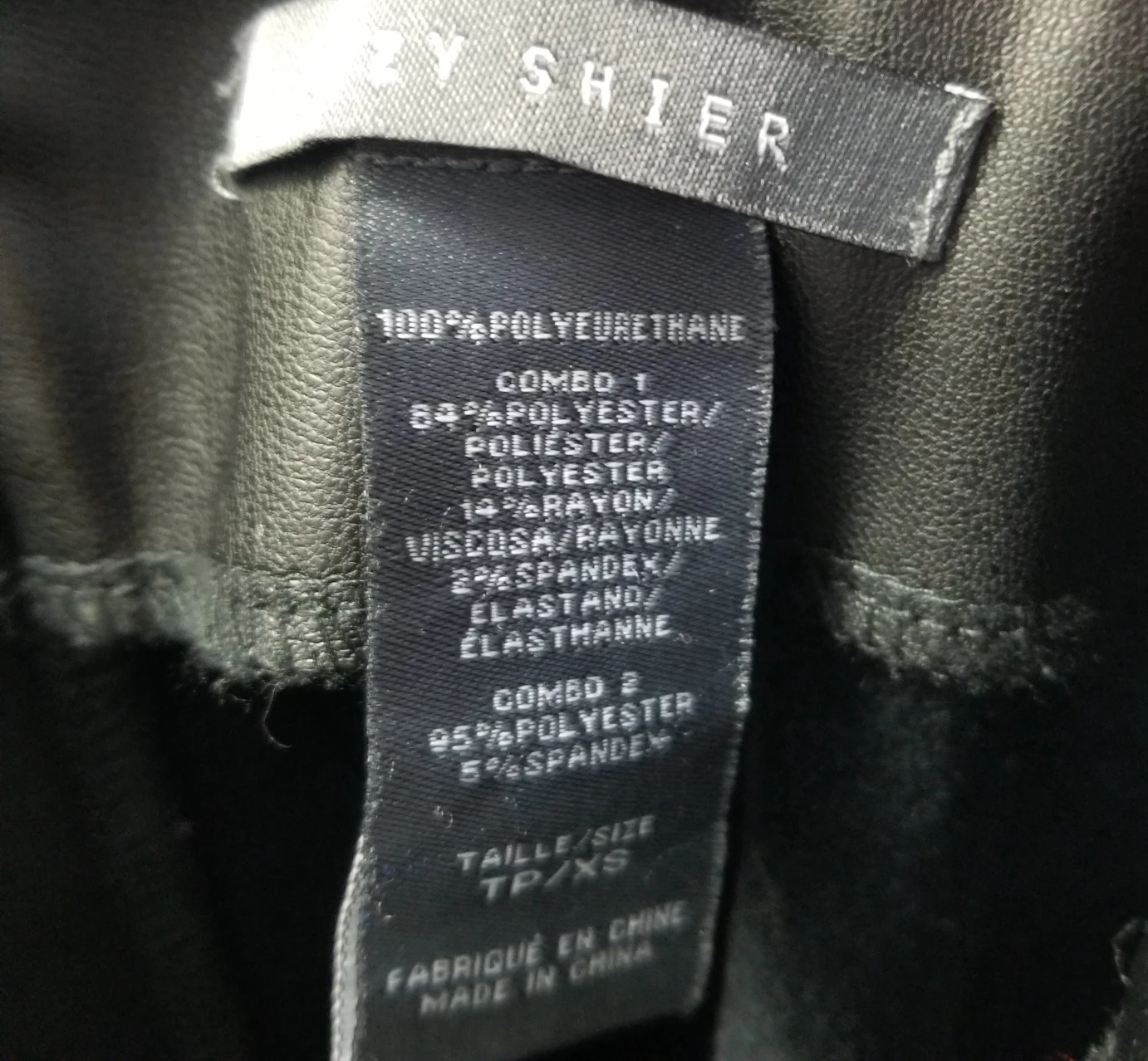 Black Faux Leather Pencil Skirt w/ Plaid XS image indicator(4)