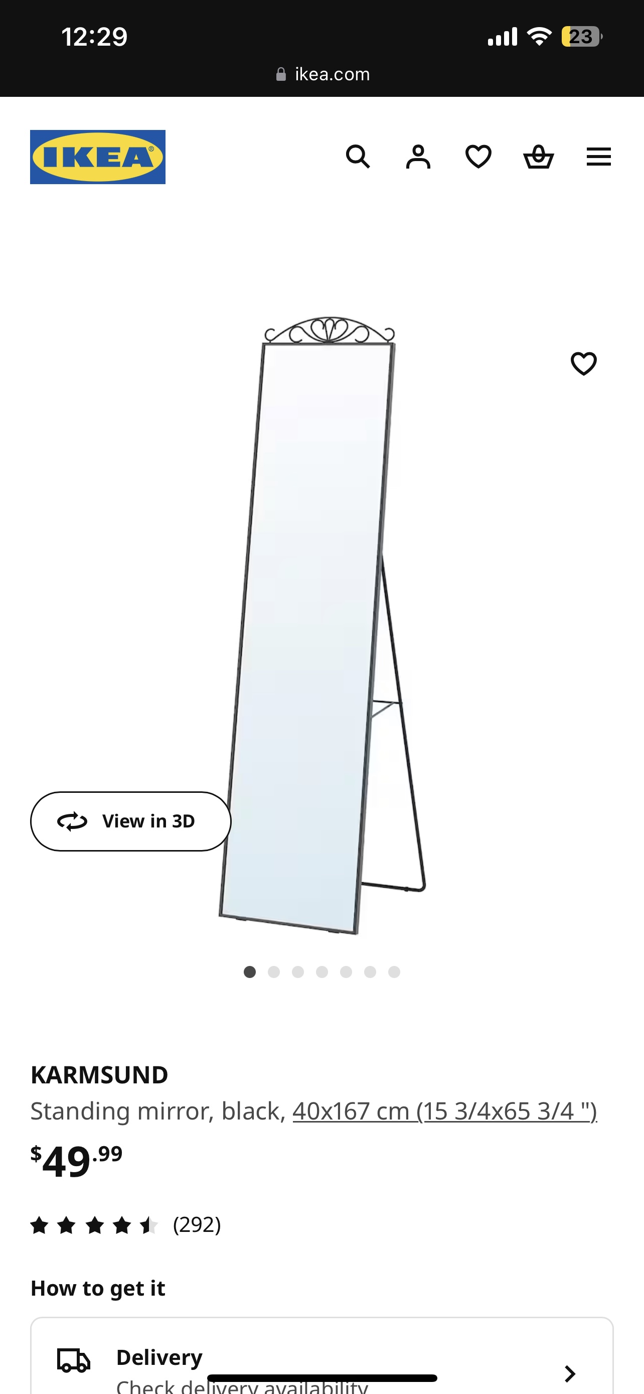 IKEA standing mirror thumbnail