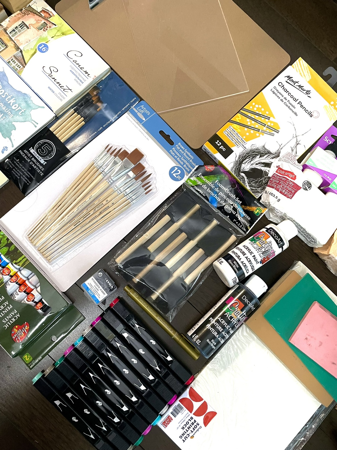 Bundle of Art Supplies, Brushes, Markers, Craft thumbnail
