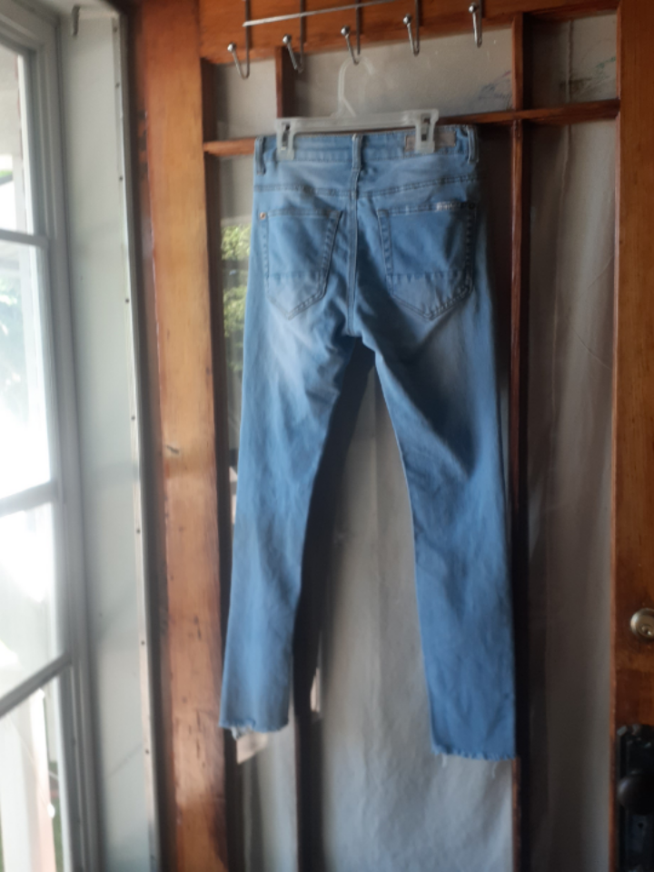 Women's Frayed Size 28 Light Denim Stretch Jeans - photo 5
