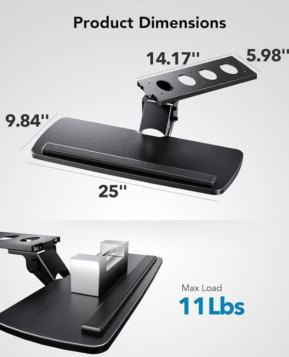New Open Box Under Desk Keyboard Tray image indicator(6)