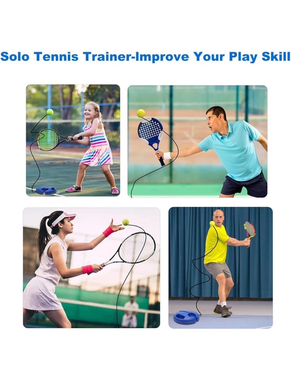 New Pack Tennis Trainer Rebound Ball,  Tennis Ball Trainer image indicator(6)