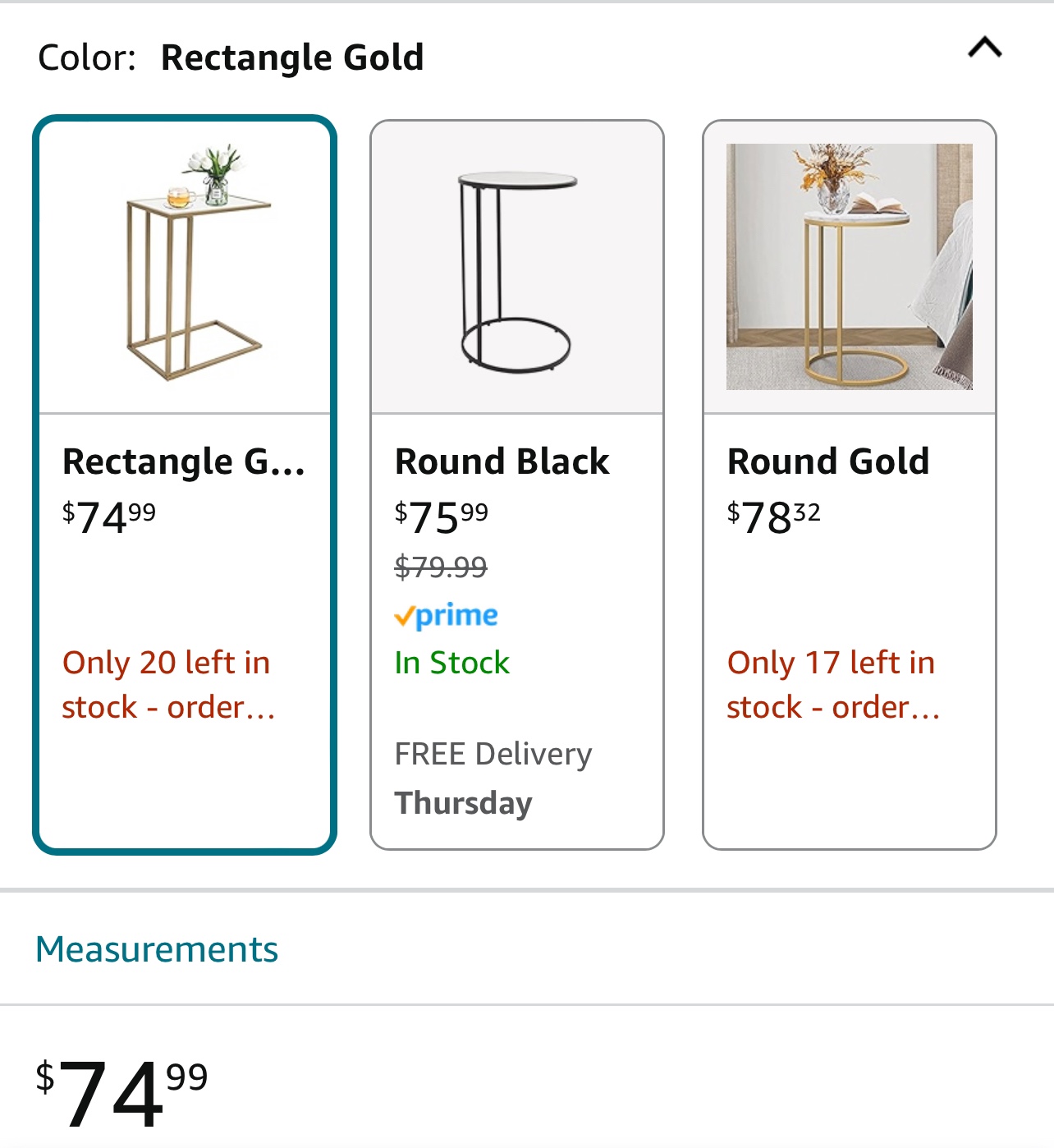 Marble side table rectangle image indicator(2)