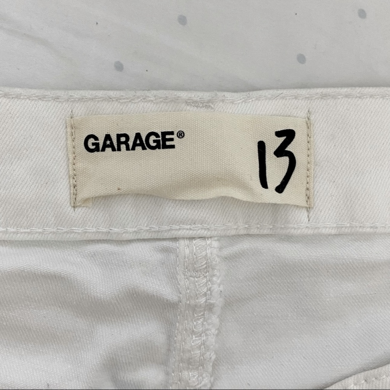 Garage white high waisted distressed denim shorts image indicator(3)