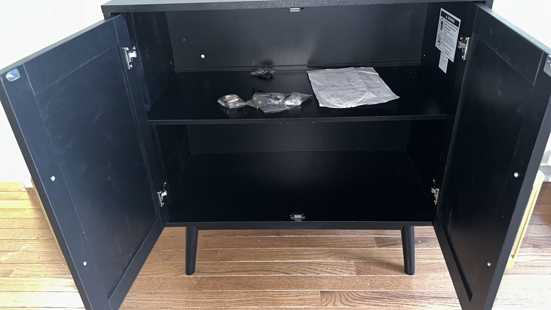 LYNSOM Rattan Storage Cabinet with Doors and Shelves - photo 3