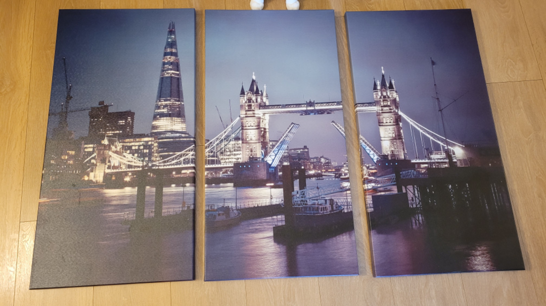 3 piece London bridge / big Ben canvas painting hanging wall