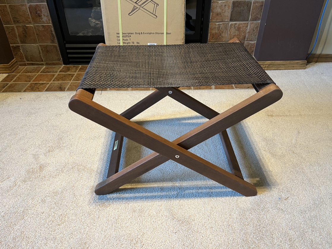*Set of 2* Folding Footstools - Sling and Wood - Dark Brown - photo 2
