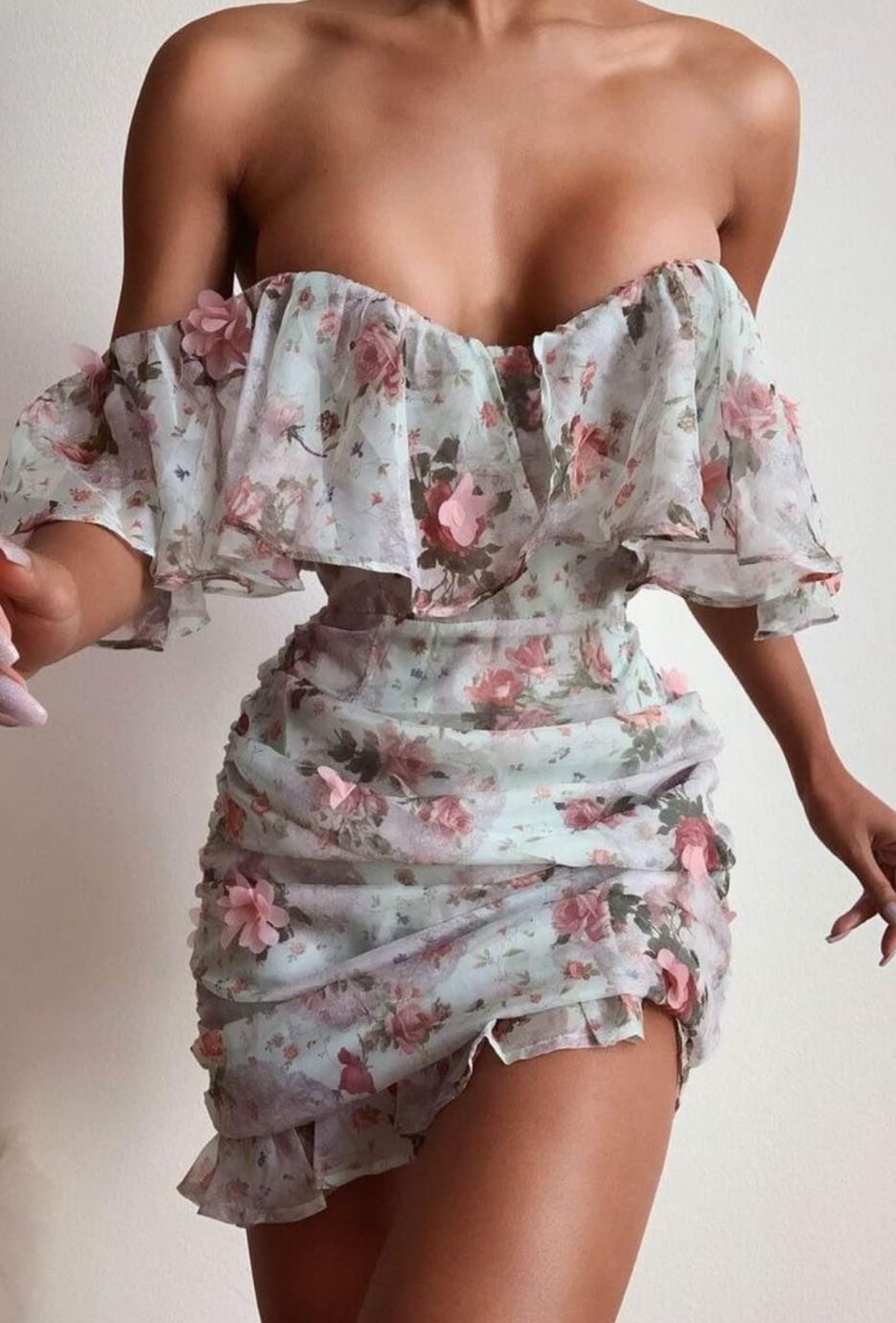 Spring Floral Dress XS thumbnail