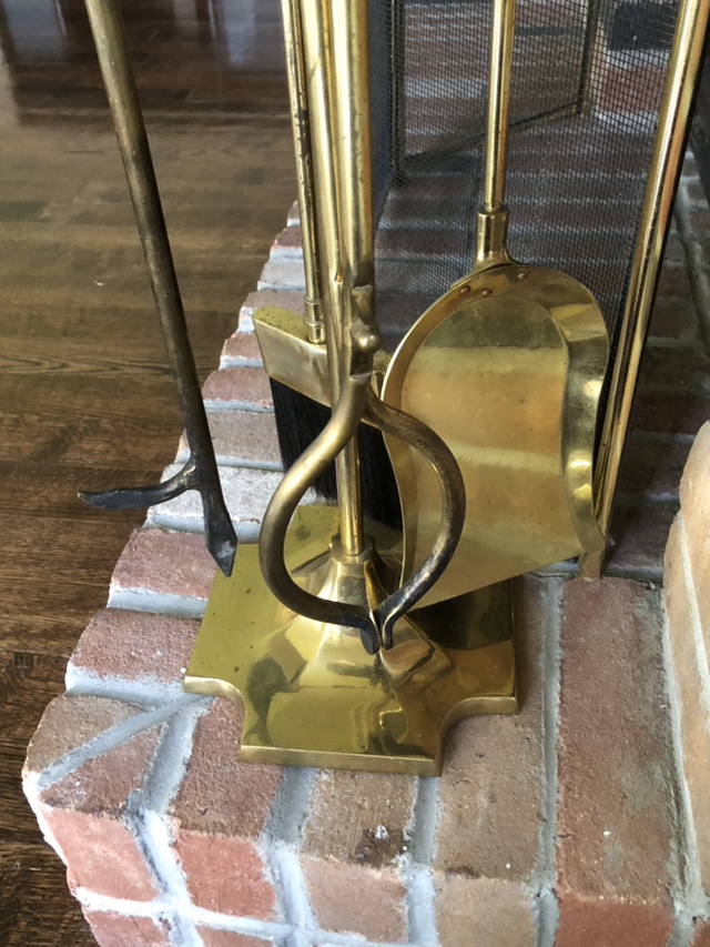 Solid brass fireplace accessory set - photo 3