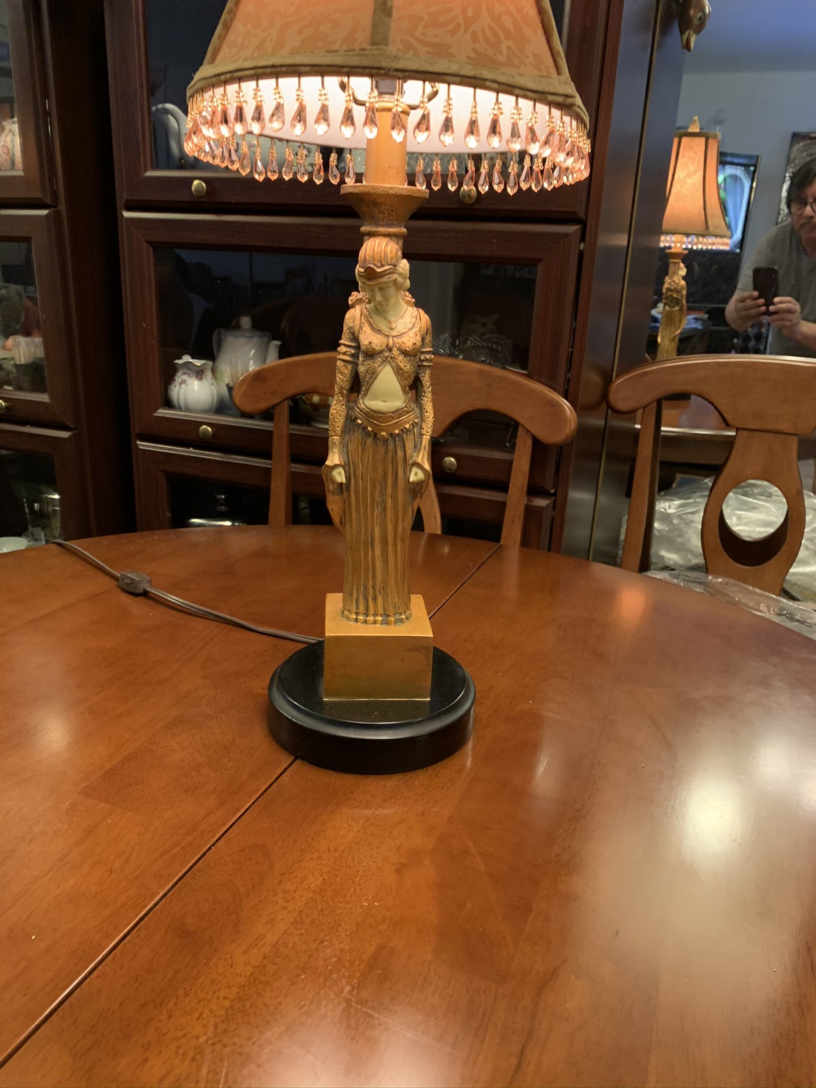 Vintage art deco style table lamp 27H image indicator(2)