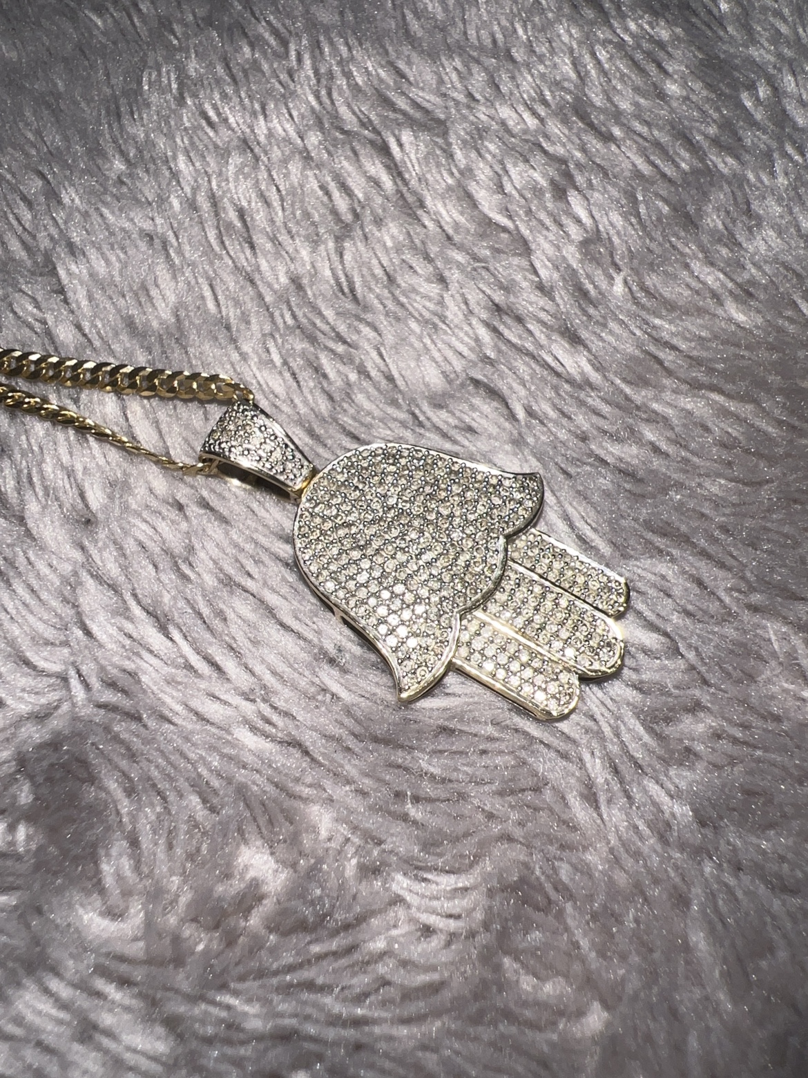 10K Hamsa pendant VS1 Diamomds image indicator(4)