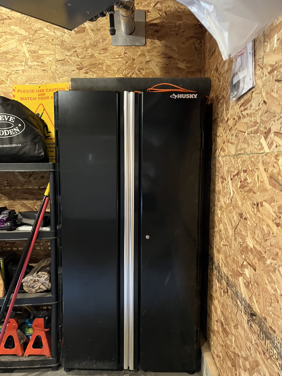 Standing up Husky tool box/ storage cabinet