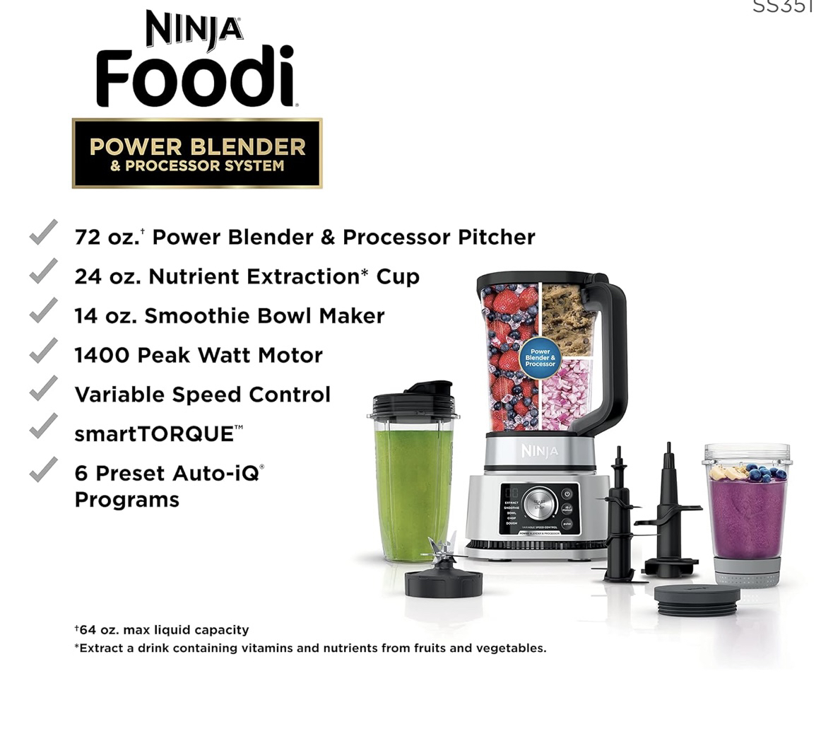 Ninja blender , food processor, dough maker