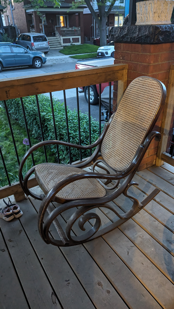 bentwood rattan rocking chair