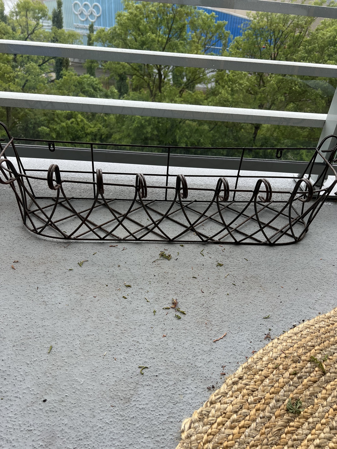 Rustic Wrought  iron window box