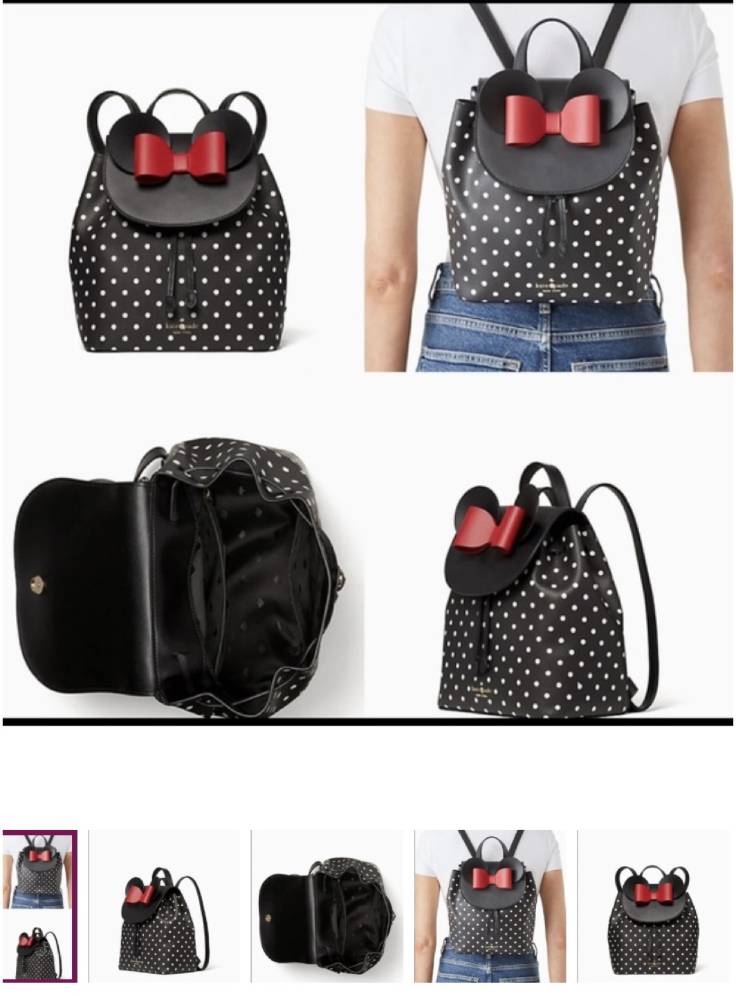 Authentic brand new Disney X Kate Spade Minnie Mouse Backpack - photo 5