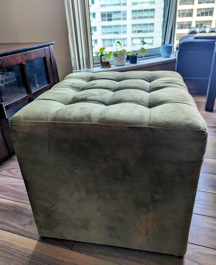 Ottoman - plush soft & velvety fabric, light to carry thumbnail