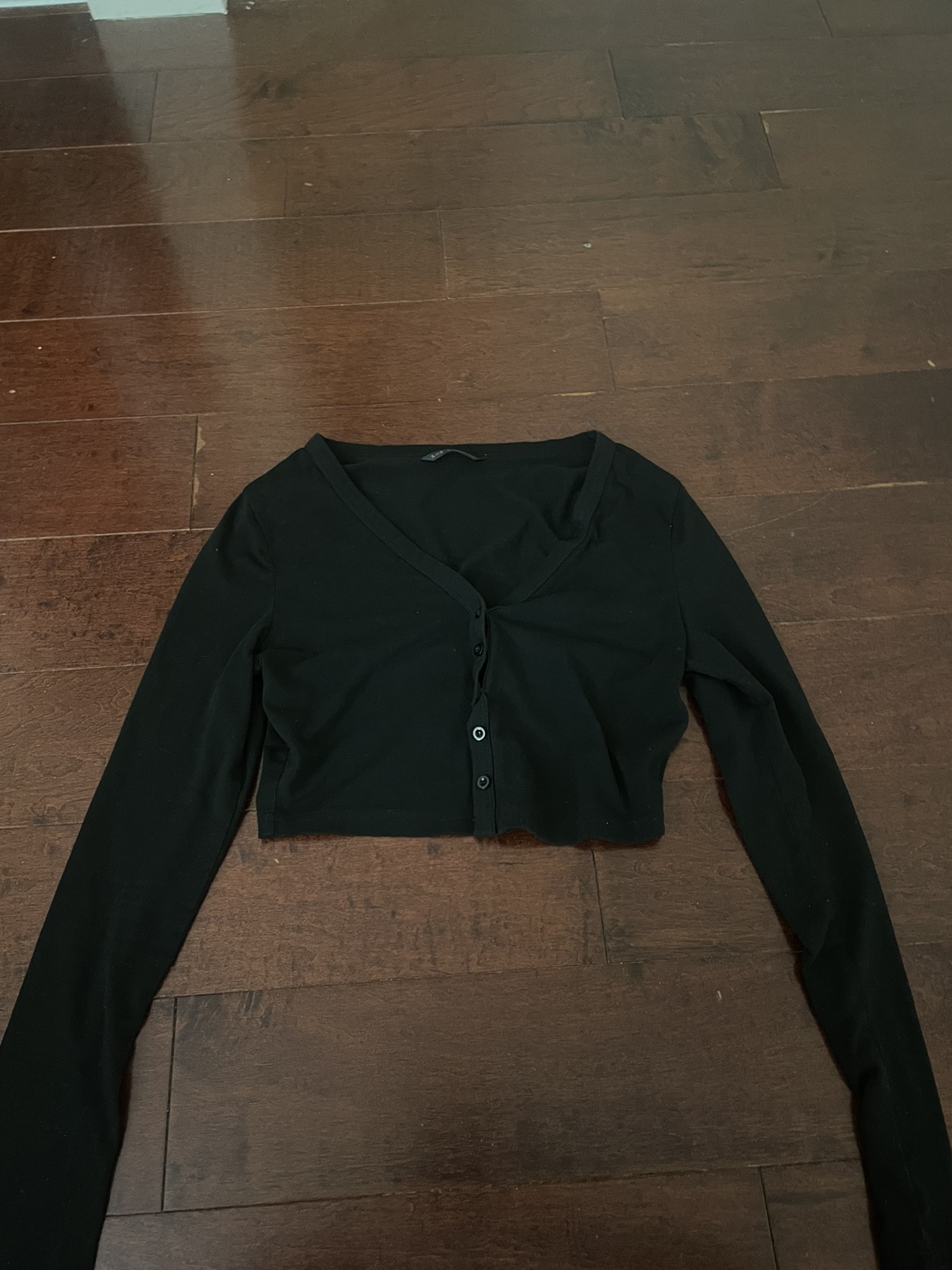 Black cropped cardigan