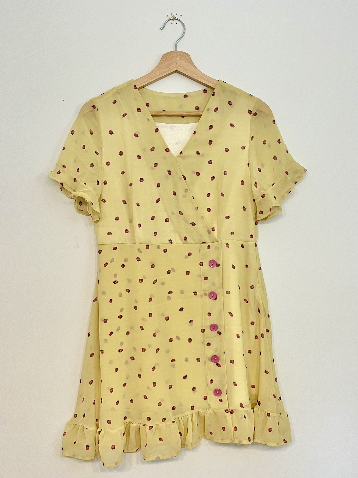 Yellow Strawberry Print Dress thumbnail