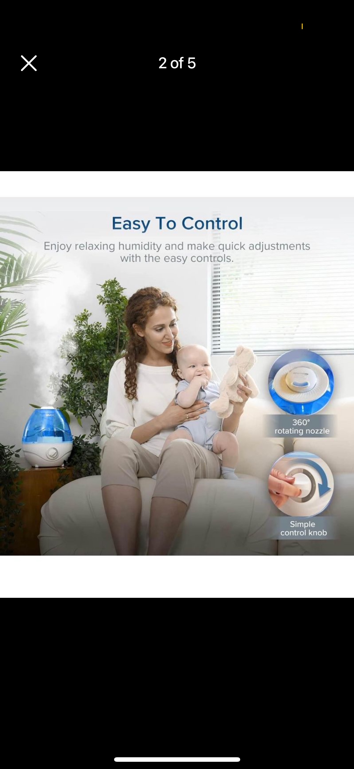 LEVOIT Humidifier for Large Room (2.4L Water Tank) image indicator(2)