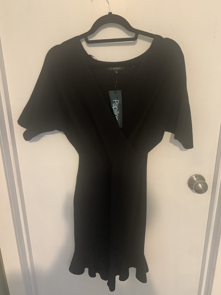 Papillon Crossover Dress Black Size Small