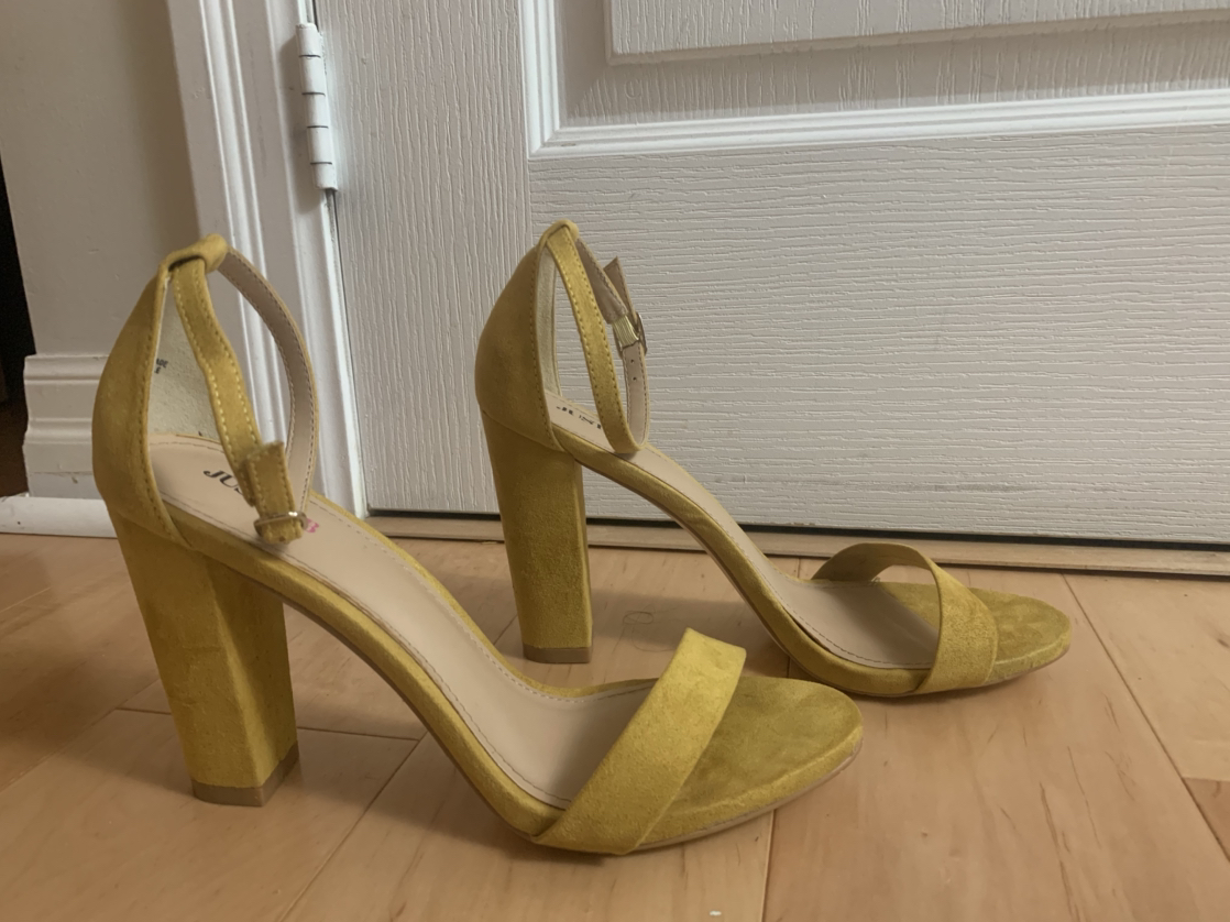 Mustard block heel thumbnail