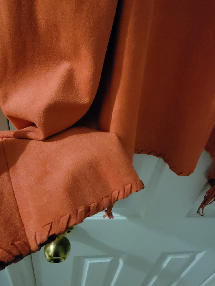 Salmon Faux suede waterfall fringe jacket image indicator(7)