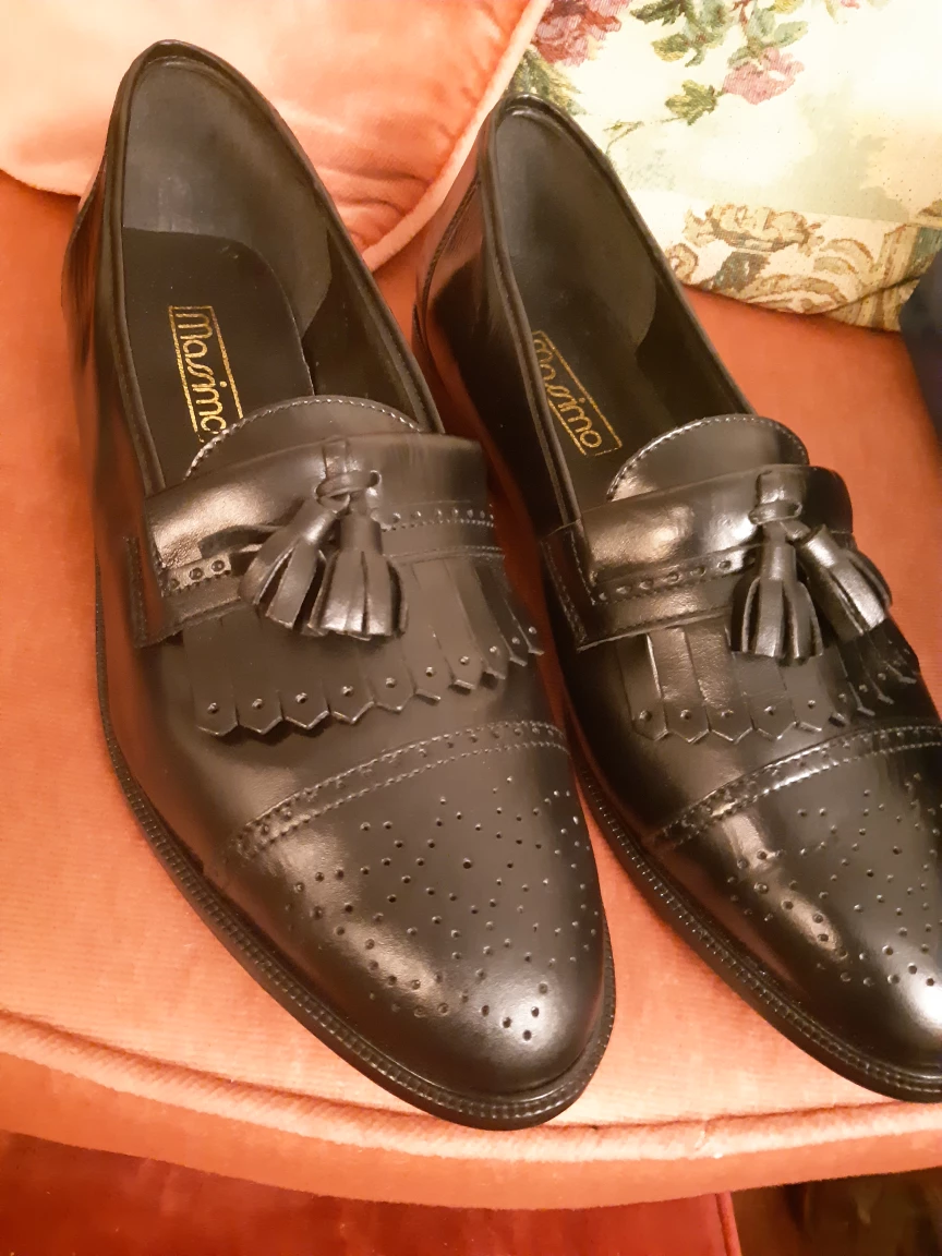 nice black leather brand new shoes